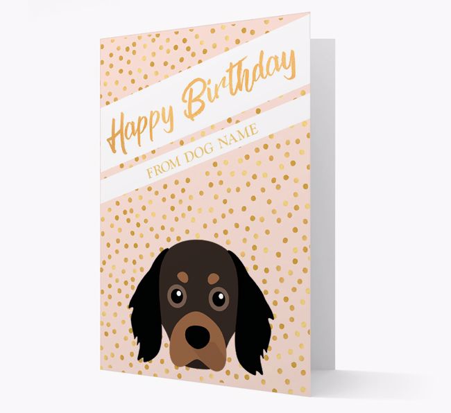 Personalized 'Happy Birthday' Gold Detail {breedFullName} Card